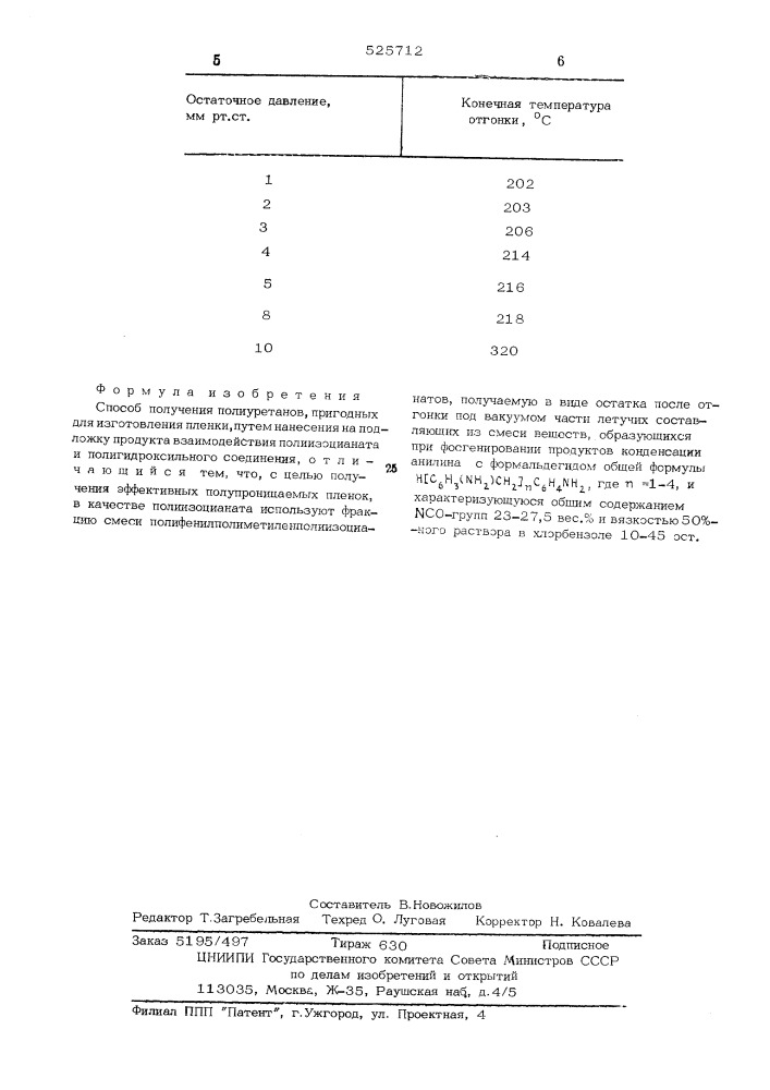 Способ получения полиуретанов (патент 525712)