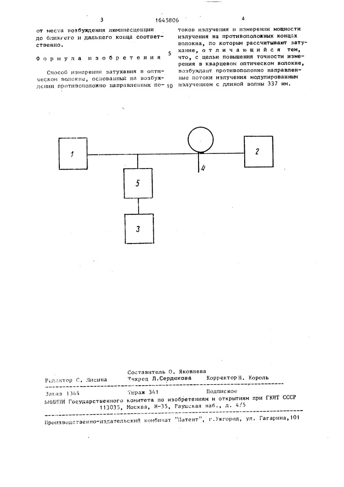 Способ измерения затухания в оптическом волокне (патент 1645806)