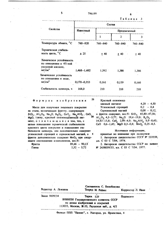 Масса для получения эмалевогопокрытия ha стали (патент 796199)