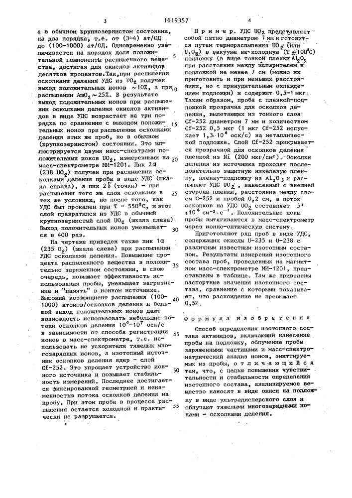 Способ определения изотопного состава актинидов (патент 1619357)