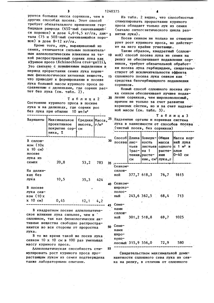Способ возделывания лука-севка на репку (патент 1240375)