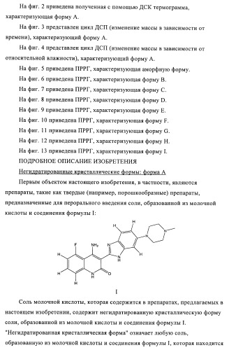 Кристаллические и другие формы солей, образованных из молочной кислоты и 4-амино-5-фтор-3-[6-(4-метилпиперазин-1-ил)-1н-бензимидазол-2-ил]-1н-хинолин-2-она (патент 2425041)