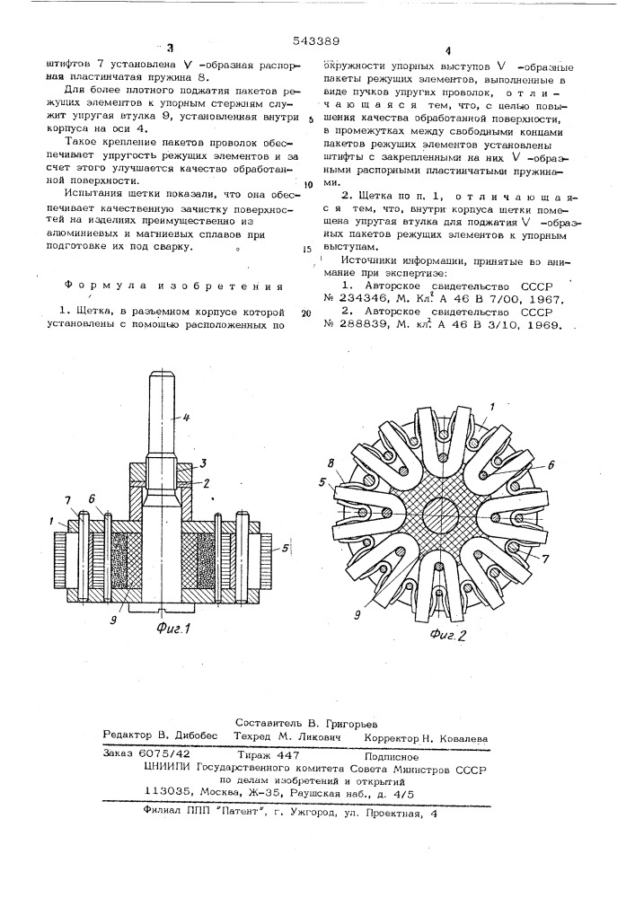 Щетка (патент 543389)