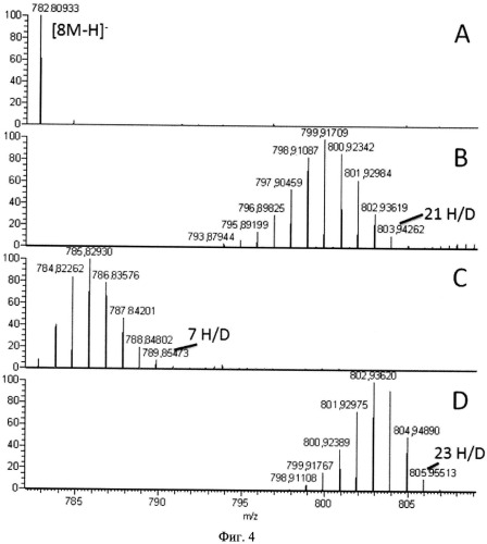 Способ проведения дейтеро-водородного обмена в ионном источнике масс-спектрометра (патент 2548387)