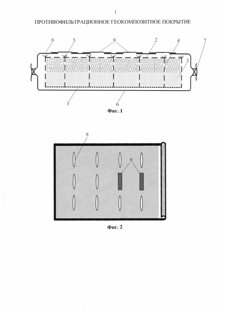 Противофильтрационное геокомпозитное покрытие (патент 2595174)