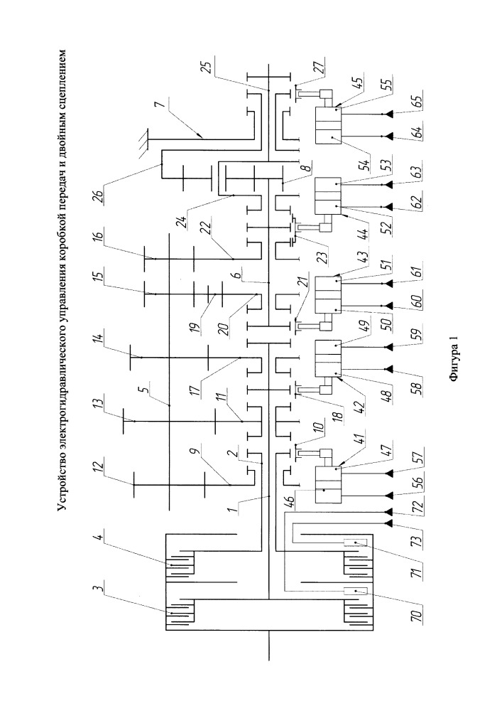 Устройство электрогидравлического управления коробкой передач и двойным сцеплением (патент 2662612)