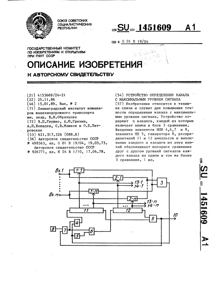 Устройство определение. Устройство измерения каналов ПК-100.