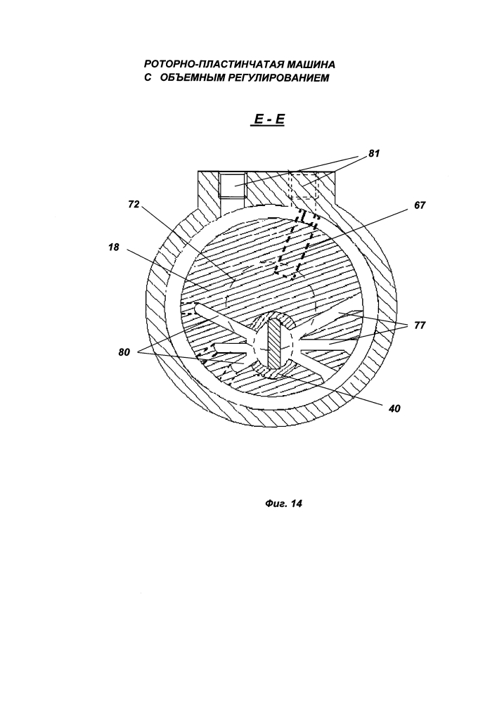 Роторно-пластинчатая машина с объемным регулированием (варианты) (патент 2643886)