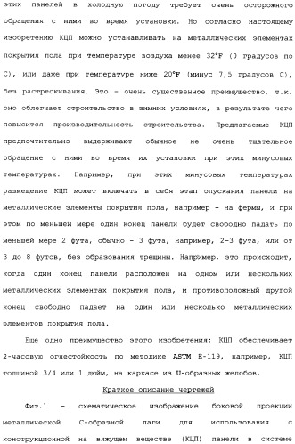 Невозгораемые усиленные, легковесные панели на вяжущем веществе и металлокаркасная система для покрытия пола (патент 2358077)