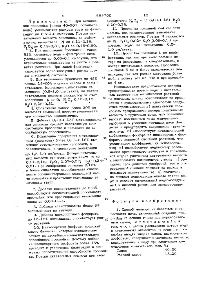 Способ мелиорации песчаных и супесчаных почв (патент 683700)