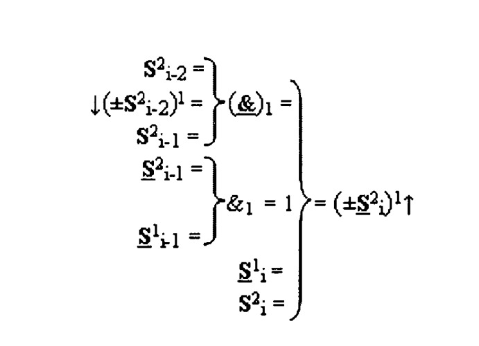Функциональная структура логико-динамического процесса последовательной сквозной активизации неактивных аргументов &quot;0&quot; второй промежуточной суммы +[s2 i]f(&amp;)-и в сумматоре f( ) при преобразовании позиционных аргументов слагаемых [ni]f(2n) и [mi]f(2n) (варианты) (патент 2450325)