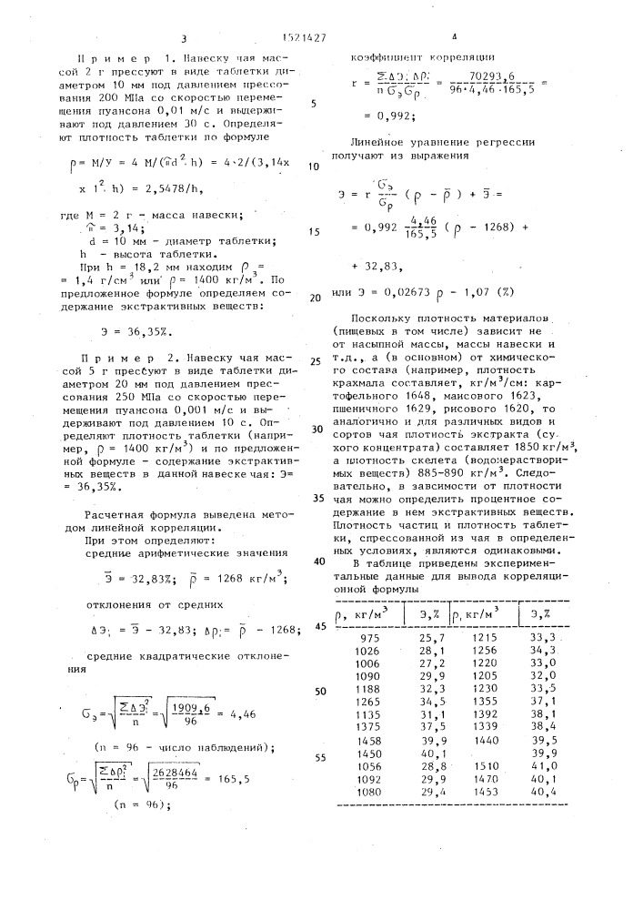 Способ определения количества экстрактивных веществ чая (патент 1521427)