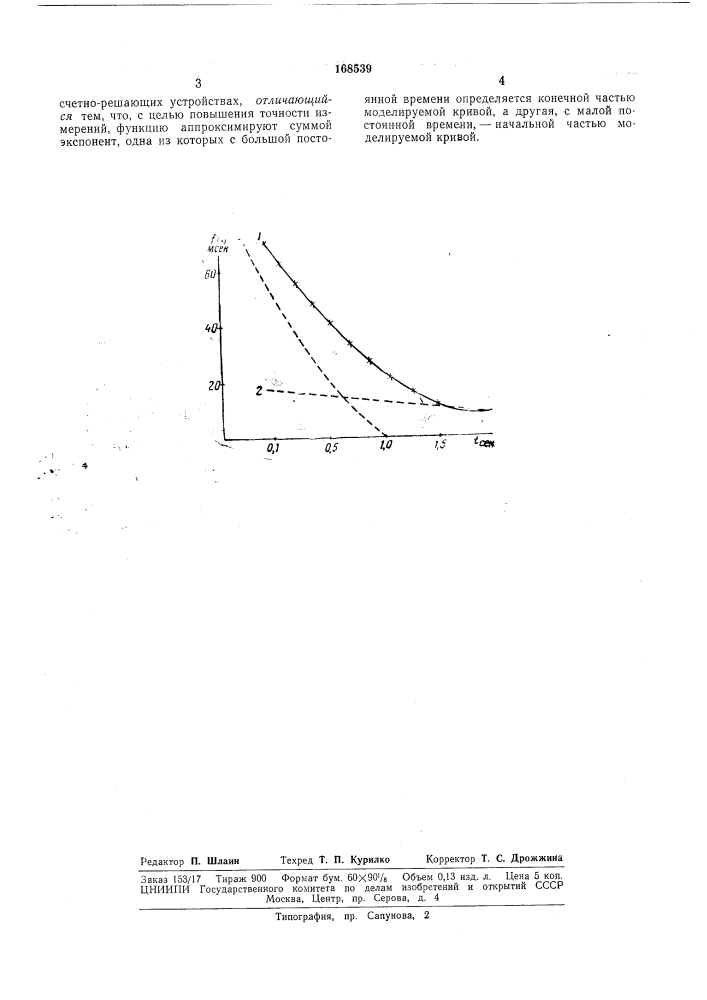 Способ моделирования функций с монотонным уменьшением крутизны (патент 168539)