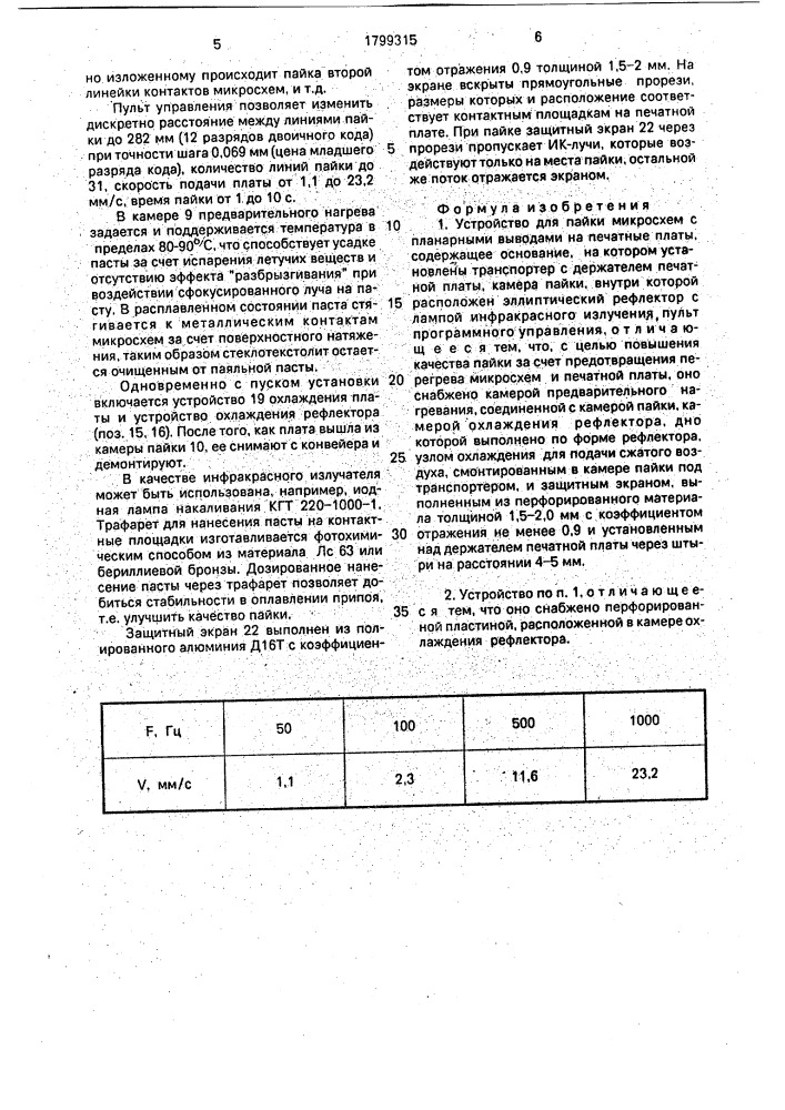 Устройство для пайки микросхем с планарными выводами на печатные платы (патент 1799315)