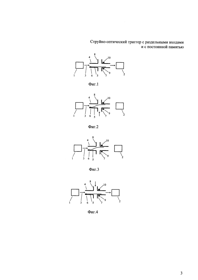 Струйно-оптический триггер с раздельными входами и с постоянной памятью (патент 2593934)