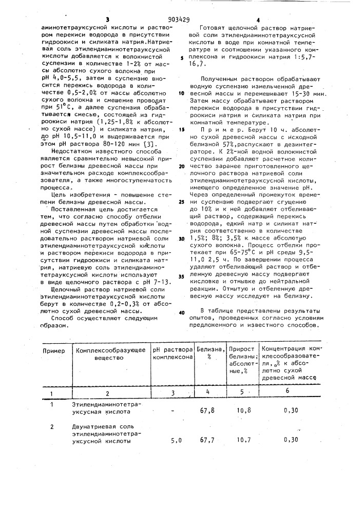 Способ отбелки древесной массы (патент 903429)