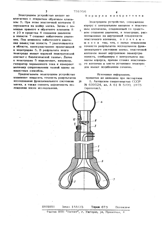 Электродное устройство (патент 731956)