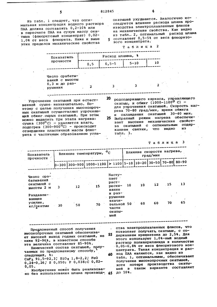 Способ окускования флюоритовогоконцентрата (патент 812845)