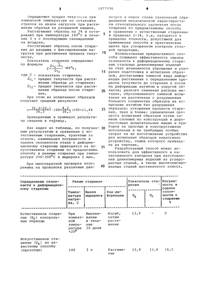 Способ оценки склонности к деформационному старению термически обработанных стальных длинномерных изделий (патент 1077936)