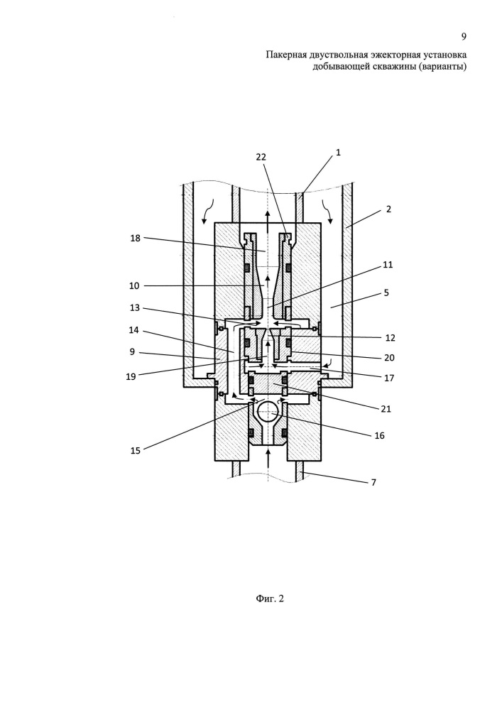 Пакерная двуствольная эжекторная установка добывающей скважины (варианты) (патент 2626489)