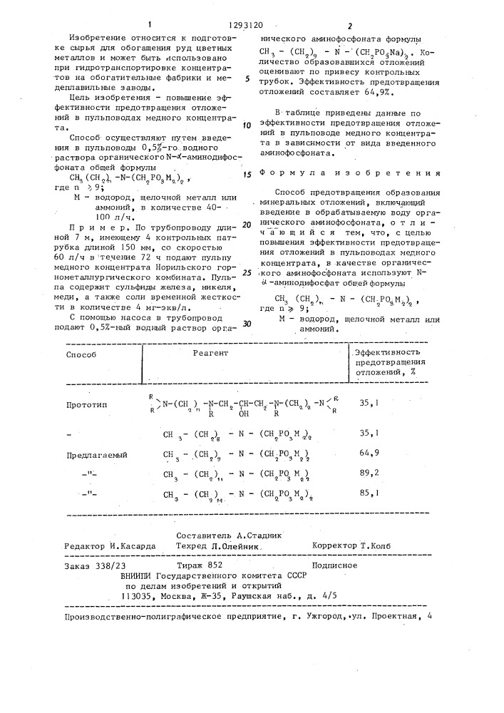 Способ предотвращения образования минеральных отложений (патент 1293120)
