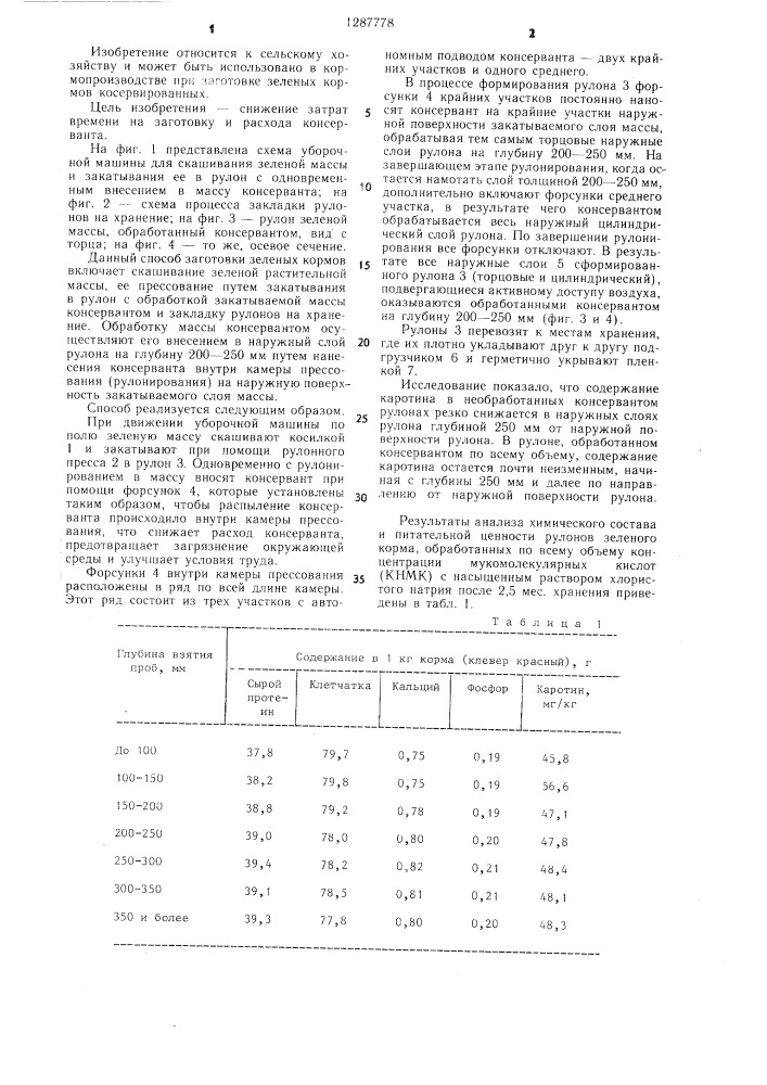 Способ заготовки зеленых кормов (патент 1287778)