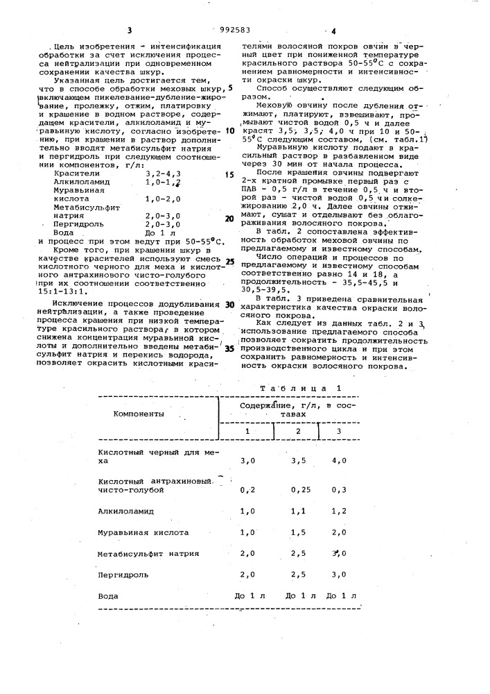 Способ обработки меховых шкур (патент 992583)