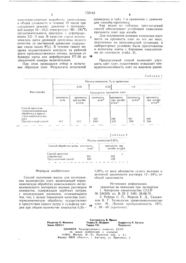 Способ получения массы для изготовления волокнистых плит (патент 732145)