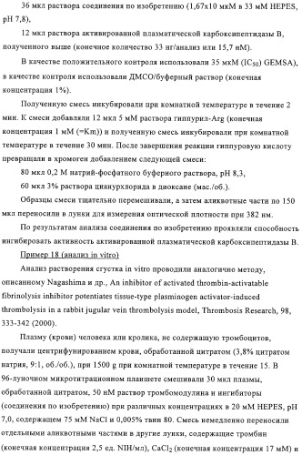 Ингибиторы карбоксипептидазы b плазмы (крови) (патент 2323223)