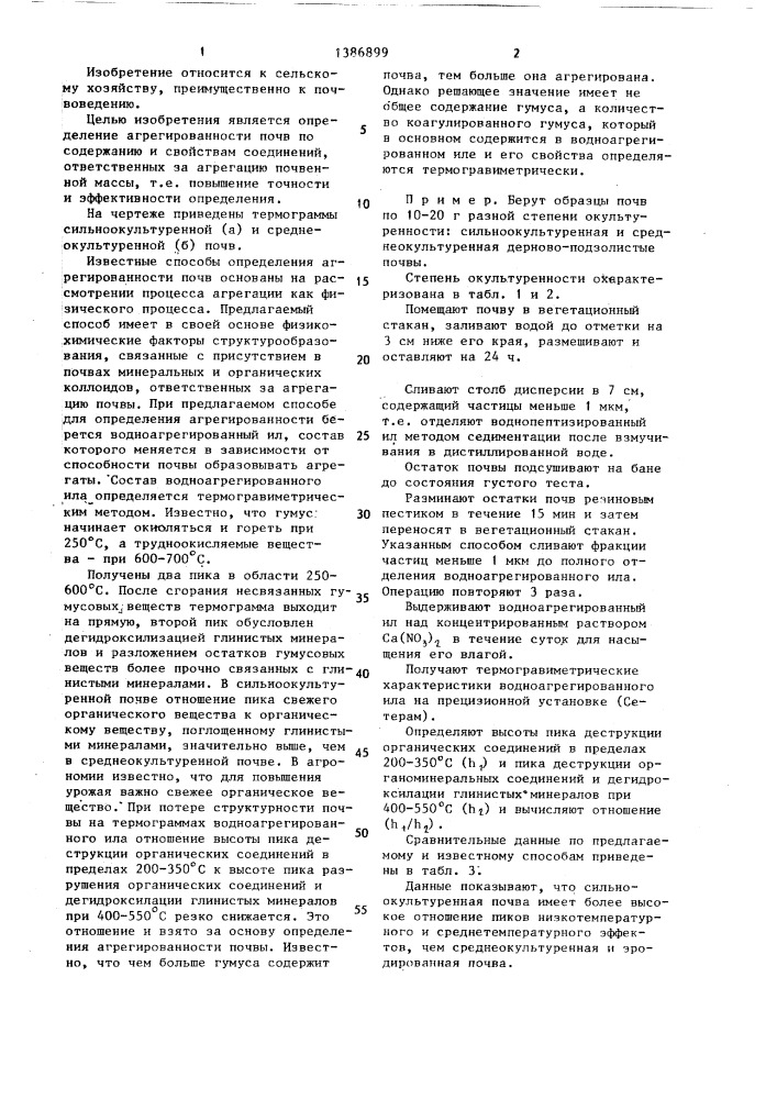 Способ определения агрегированности дерново-подзолистой почвы (патент 1386899)
