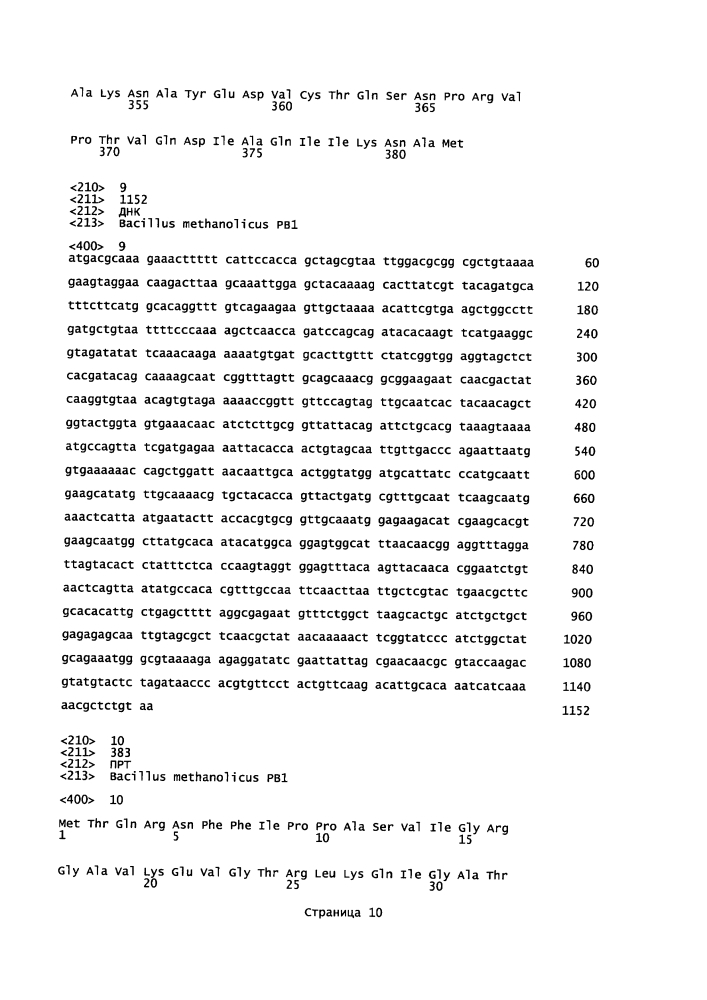 Новые ферменты метанолдегидрогеназы из bacillus (патент 2624017)