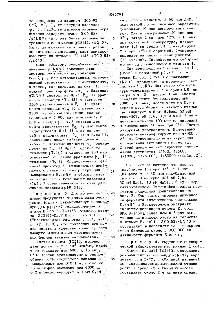 Способ конструирования плазмидной днк,штамм @ @ -продуцент эндонуклеазы рестрикции @ и способ получения эндонуклеазы рестрикции @ (патент 1040791)