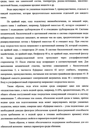 Система жизнеобеспечения группы танков океанариума (варианты) (патент 2343703)