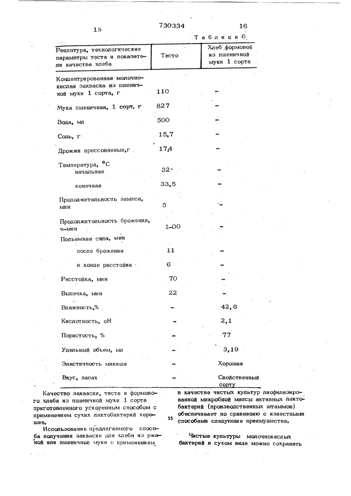 Способ приготовления закваски для хлеба (патент 730334)