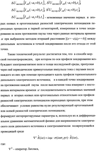 Способ морской геоэлектроразведки с фокусировкой электрического тока (варианты) (патент 2351958)