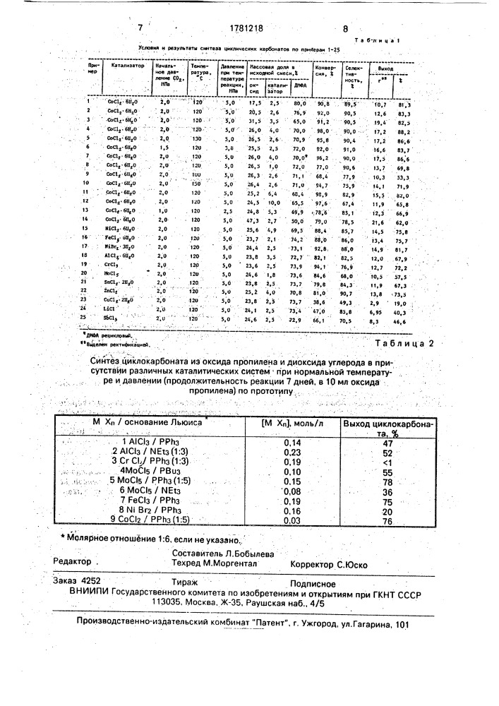 Способ получения циклических карбонатов (патент 1781218)