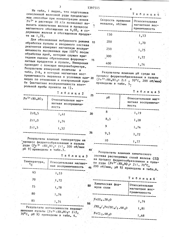 Способ подготовки окисленной железной руды к магнитному обогащению (патент 1397515)