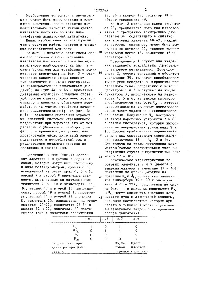 Следящий привод (патент 1270745)