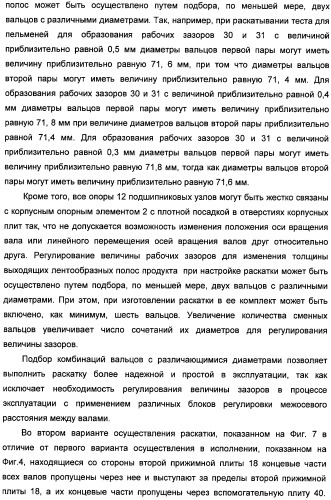 Устройство для раскатывания пищевого продукта, штампующий механизм и устройство для изготовления полуфабрикатов изделий из теста с начинкой (варианты) (патент 2366182)