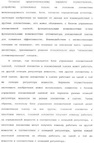 Способ для оптимизации работы поезда для поезда, включающего в себя множественные локомотивы с распределенной подачей мощности (патент 2482990)