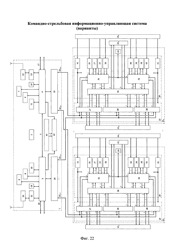 Командно-стрельбовая информационно-управляющая система (варианты) (патент 2622848)