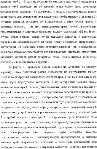 Скважинная пакерная установка с насосом (варианты) (патент 2331758)