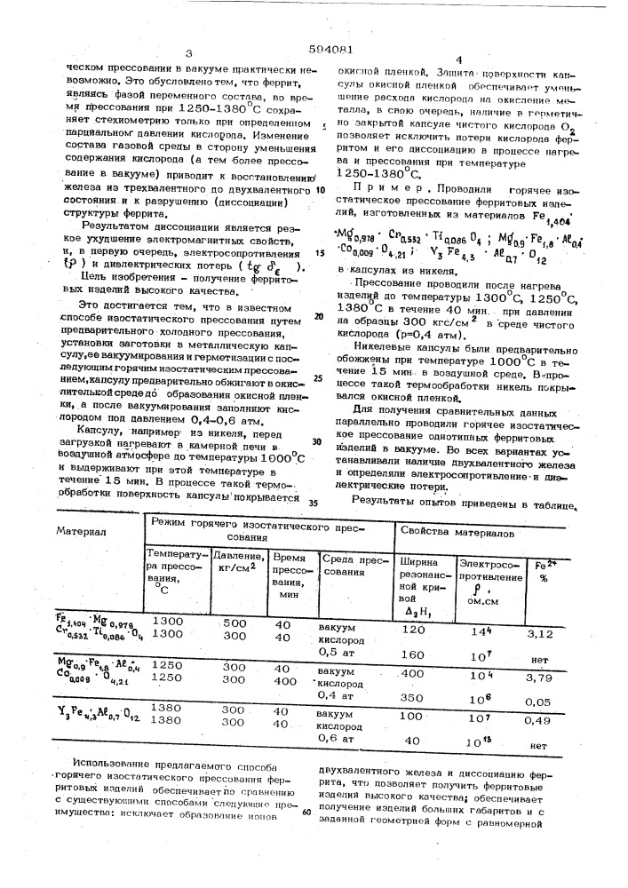 Способ изготовления керамических изделий (патент 594081)