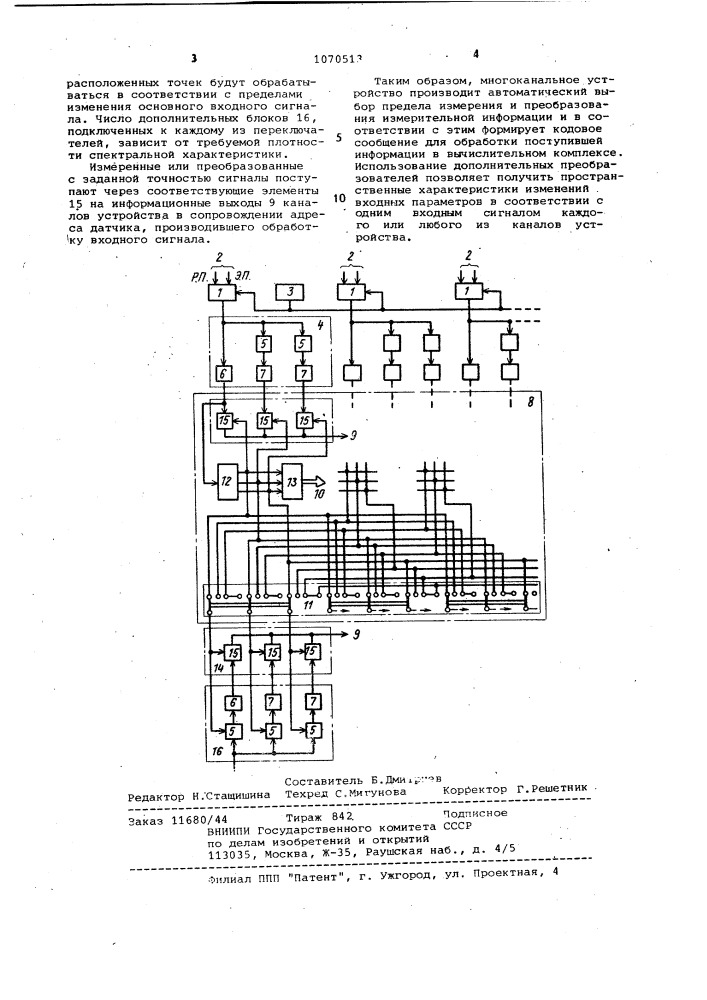 Многоканальное устройство для сбора и передачи измерительной информации (патент 1070513)
