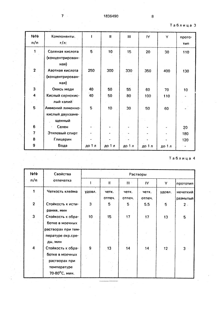 Раствор для химической маркировки станных деталей (патент 1836490)