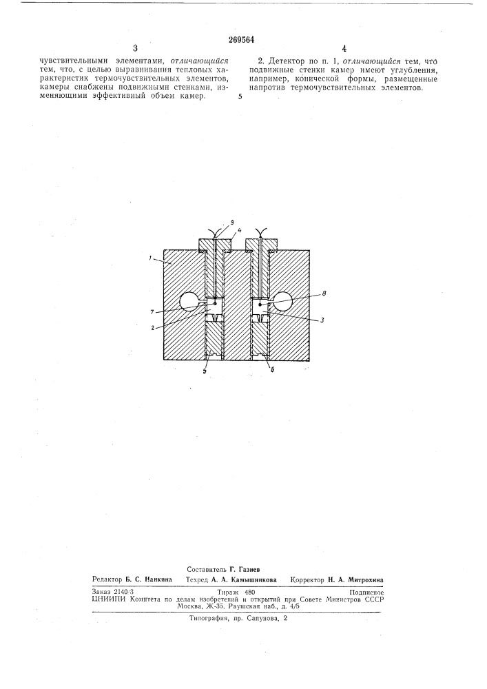 Термокондуктометрический детектор (патент 269564)