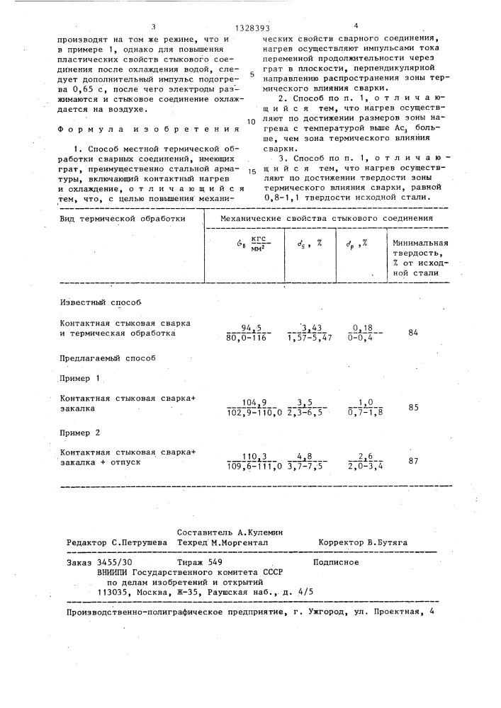 Способ местной термической обработки сварных соединений, имеющих грат (патент 1328393)