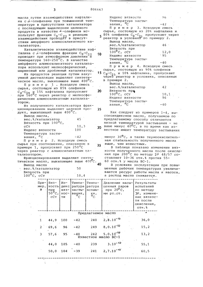 Способ получения вакуумного масла (патент 806667)