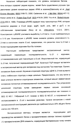 Продуцирование il-21 в прокариотических клетках-хозяевах (патент 2354703)