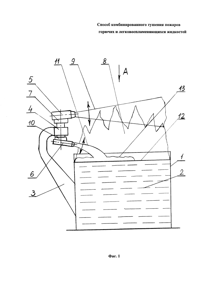 Способ комбинированного тушения пожаров горючих и легковоспламеняющихся жидкостей (патент 2615956)